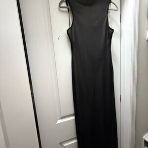 Black Mesh Sleeveless Maxi Dress
